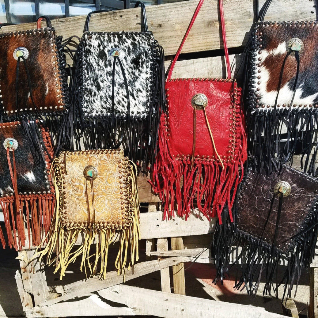Burgundy Leather Fringe Bag Bamboo Handle Shoulder Vintage Handbags |  Baginning